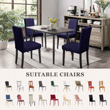 Dining Chair Covers,Kitchen Chair Cover,Parsons Chair Slipcover,Spandex Chair Protectors for Dining Room Stretch Chairs Cover Set of 4 -Navy Blue
