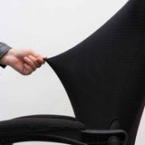 Office Chair Cover with Armrest Covers， Universal Stretch Desk Chair Cover, Computer Chair Slipcovers (Size: L) - Black