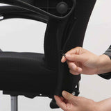 Office Chair Cover with Armrest Covers， Universal Stretch Desk Chair Cover, Computer Chair Slipcovers (Size: L) - Black