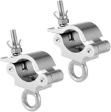 2 Pcs Heavy Duty 2 Inch Truss Clamp with Eye Bolt for 48-51mm Truss Tube/Pipe, Aluminum Stage Light Clamps for LED Video Wall and Lighting Mounting