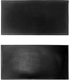 12"x6" Black Rubber Bar Mat – 6 Pack Non-Slip Drainage Pad for Coffee Stations, Home Bars & Kitchens