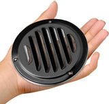 4" Black Soffit Vent Cover with Screen Mesh, 10 Pack Round Metal Air Vent Louver, 5-11/16" Diameter Grill Cover, Round HVAC Vents