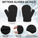 3 Set Toddler Hat Glove Set, Kids Winter Hats Warm Knitted Beanie Mittens Gloves with Bow for Baby Girls Boys 0-6Y