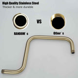 Shower Head Riser Pipe,Goose Neck Shower Arm 13 Inch Shower Head Extension Arm with Flange,Standard 1/2" Connection,Brushed Gold.RD-91058-13BG