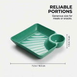 Sauce Separated Plate, 2026 New Plastic Dumpling Plates with Sauce Compartment, Upgrade Dumpling Plate with Dipping Saucer Chip and Dip Serving Dish Small Dip Tray for Appetizer (White)