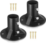 2 Pack Chain Link Fence Post 2'' Floor Flange Heavy Duty Round Post Base Bracket (od 1-7/8'') Fits Fence Mailbox Railing Deck Flag Column Stair Handrail with Expansion Bolts and Screws