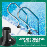 2 Pack Chain Link Fence Post 2'' Floor Flange Heavy Duty Round Post Base Bracket (od 1-7/8'') Fits Fence Mailbox Railing Deck Flag Column Stair Handrail with Expansion Bolts and Screws