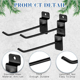 200 Pcs 6 Inches Slatwall Hooks Accessories Black Slat Wall Hanging Hangers Metal Retail Hooks Shelf Brackets Pegs for Pegboard Garage Display