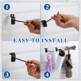 200 Pcs 6 Inches Slatwall Hooks Accessories Black Slat Wall Hanging Hangers Metal Retail Hooks Shelf Brackets Pegs for Pegboard Garage Display