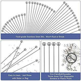 36 Pieces Cocktail Picks Stainless Steel Martini Picks 4, 6, 8, Inch Stainless Steel Appetizer Drink Sticks Cocktail Toothpicks for Hamburger Birthday Party Home Bar
