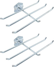 Pegboard Hooks Heavy Duty Metal Steel 3/8" Square Hole Peg Hooks with 6 Bars Suitbale for 1.5" Spaced Pegboards Wall Hooks for Hanging Various Tools - 2pcs