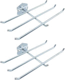 Pegboard Hooks Heavy Duty Metal Steel 3/8" Square Hole Peg Hooks with 6 Bars Suitbale for 1.5" Spaced Pegboards Wall Hooks for Hanging Various Tools - 2pcs