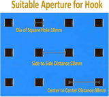 Pegboard Hooks Heavy Duty Metal Steel 3/8" Square Hole Peg Hooks with 6 Bars Suitbale for 1.5" Spaced Pegboards Wall Hooks for Hanging Various Tools - 2pcs