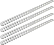 Adjustable Straight Brace Flat Mending Plates for Wood Stainless Steel Straight Bracket with Slot for Board, Bed Frame and Furniture, Silver, 14" x 0.95" -4pcs