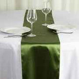 Efavormart 10 PCS 12"x108" Olive Green Satin Table Runner