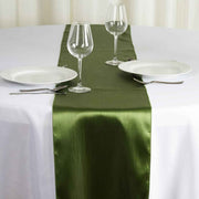 Efavormart 10 PCS 12"x108" Olive Green Satin Table Runner