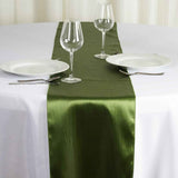 Efavormart 10 PCS 12"x108" Olive Green Satin Table Runner