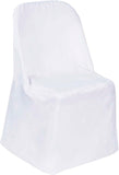 Efavormart 10 PCS White Linen Polyester Folding Chair Cover Dinning Chair Slipcover for Wedding Party Event Banquet Catering