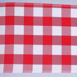 Efavormart 25 PCS Red/White Gingham Polyester Chair Sash Bowtie for Wedding Events Chair Bow Sash Party Decoration Supplies