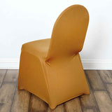Efavormart 10 PCS Spandex Stretch Gold Chair Covers Universal Banquet Chair Covers for Party Dining with Foot Pockets Washable Wedding Chair Slip Covers for Outdoor