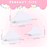 3 Pcs Floating Cloud Shelves for Wall White Wavy Small Floating Shelves for Bathroom Living Room Bedroom Corner Nursery Decor