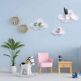 3 Pcs Floating Cloud Shelves for Wall White Wavy Small Floating Shelves for Bathroom Living Room Bedroom Corner Nursery Decor