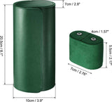 Leather Watch Travel Case Single Watch Roll Storage Box Organizer for Men Women Holding Storaging Displaying, 3 Slot, Green