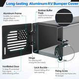 Landhoow 2 Pack RV Bumper End Cap, 4" Aluminum Square Camper Bumper Cover Plug with No Insect Vent Holes, RV Sewer Hose Storage Cap, Motorhome Outdoor Travel Trailer Accessories Must Haves (Black)