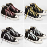 3 Pair Flat Glitter Shiny Shoe Laces for Sneakers, Colorful Sequin Shoelaces for Athletic Shoes Boot Strings