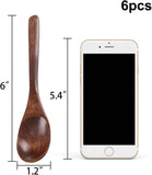 6PCS Wooden Spoons for Eating, 6 Inch Small Wooden Spoons for Honey, Coffee, Tea, Hot Cocoa, Jam, Bath Salts, Little Wood Table Spoon for Stirring, Smooth Finish, Unique Gifts for Men Women