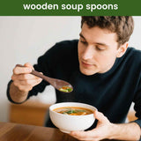 6PCS Wooden Spoons for Eating, 6 Inch Small Wooden Spoons for Honey, Coffee, Tea, Hot Cocoa, Jam, Bath Salts, Little Wood Table Spoon for Stirring, Smooth Finish, Unique Gifts for Men Women