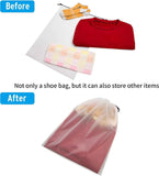 Transparent Shoe Bags for Travel Large Clear Shoes Organizers Storage Pouch with Rope for Men and Women 13 Pack