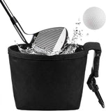 Golf Ball Cleaner Pouch with Belt Clip, 2-in-1 Waterproof Golf Ball Washing Bag, Leak-Proof Microfiber Inner Lining, Portable Golf Club Groove Cleaner Accessory, Practical Golfing Gift for Men & Women
