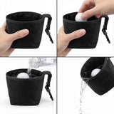 Golf Ball Cleaner Pouch with Belt Clip, 2-in-1 Waterproof Golf Ball Washing Bag, Leak-Proof Microfiber Inner Lining, Portable Golf Club Groove Cleaner Accessory, Practical Golfing Gift for Men & Women