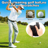 Golf Ball Cleaner Pouch with Belt Clip, 2-in-1 Waterproof Golf Ball Washing Bag, Leak-Proof Microfiber Inner Lining, Portable Golf Club Groove Cleaner Accessory, Practical Golfing Gift for Men & Women