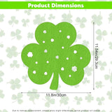 St Patricks Day Placemats Set of 4, Felt Green Shamrock Place Mats, Lucky Clover Table Mats for St Patrick's Day Irish Holiday Party Kitchen Dining Outdoor Indoor Decoration (Light Green)