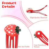 8PCS Small Strawberry Hair Clips, Metal Snap Hair Clips for Women Girls, Cute Hairs Barrettes Cute Strawberry Hairs Accessories for Girls Toddlers Kids and Teens Gifts Red