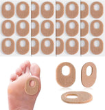 24Pcs Callus Pads，Soft Felt Callus Oval Shape Cushion Pads for Toes and Feet, Reduce Pain, Pressure and Friction from Shoes