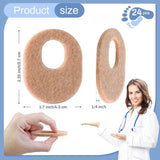 24Pcs Callus Pads，Soft Felt Callus Oval Shape Cushion Pads for Toes and Feet, Reduce Pain, Pressure and Friction from Shoes