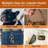 1 Inch Metal Swivel Snap Hooks, 6 Pack Lobster Claw Clasps for Keychains Purse Hardware Bag Making Lanyard Hooks(Black)