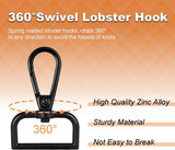 1 Inch Metal Swivel Snap Hooks, 6 Pack Lobster Claw Clasps for Keychains Purse Hardware Bag Making Lanyard Hooks(Black)
