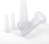 4Pcs Mini Massage Cupping Set Silicone Facial Cups Face Massager Helper Skin Care Neck Back Eyes Massaging Cup Safe to Use, Don't Worry About Burns (Transparent)