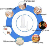 4Pcs Mini Massage Cupping Set Silicone Facial Cups Face Massager Helper Skin Care Neck Back Eyes Massaging Cup Safe to Use, Don't Worry About Burns (Transparent)