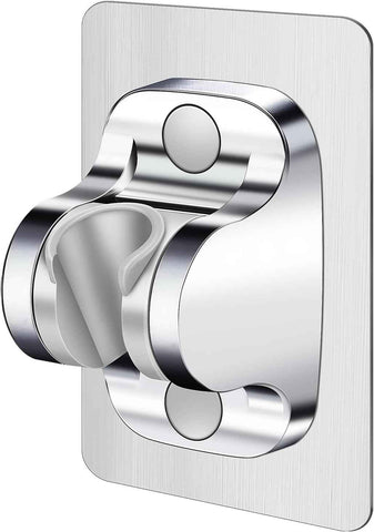 Shower Head Holder Shower Wand Holder Wall Mount Adhesive Adjustable Handheld Shower Holder No Drilling Shower Head Bracket, Silver