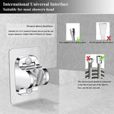 Shower Head Holder Shower Wand Holder Wall Mount Adhesive Adjustable Handheld Shower Holder No Drilling Shower Head Bracket, Silver