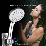 Shower Head Holder Shower Wand Holder Wall Mount Adhesive Adjustable Handheld Shower Holder No Drilling Shower Head Bracket, Silver