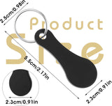 4 Pcs Stainless Steel Shopping Trolley Tokens, Portable Alloy Key Ring Quarter Holder Keychain Shopping Trolley Keyring for Men Women Shopping Cart Grocery Shopping Trolleys (Black)