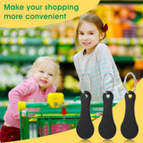 4 Pcs Stainless Steel Shopping Trolley Tokens, Portable Alloy Key Ring Quarter Holder Keychain Shopping Trolley Keyring for Men Women Shopping Cart Grocery Shopping Trolleys (Black)