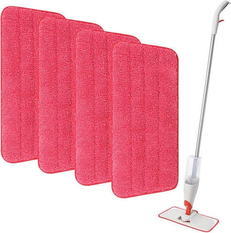 Mop Replacement Pads Compatible with OXO Good Grips Spray Mop - Reusable Microfiber Pad Refill for Floor Cleaning, 4 Pack (Mop is Not Included)