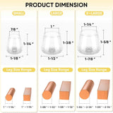 Silicone Chair Leg Floor Protectors, Stool Leg Protectors Cap, Chair Leg Caps for Hardwood Floors (Clear-16pcs, Round S)